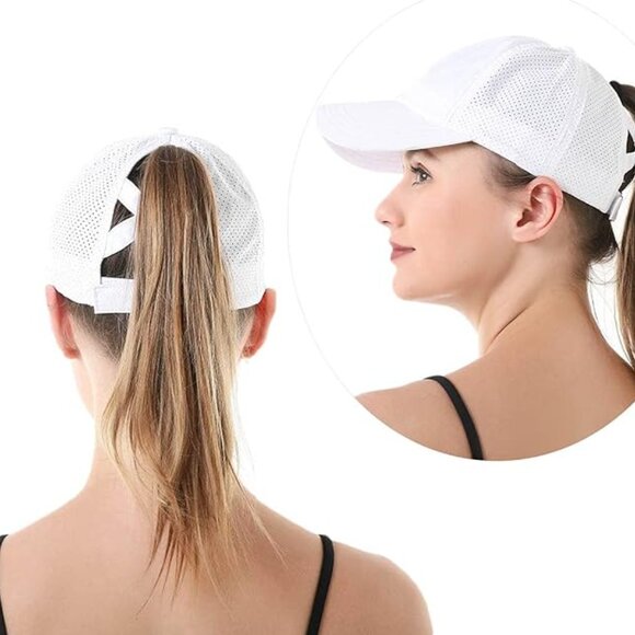 Set of two (2) women's ponytail hats baseball caps - Picture 3 of 12